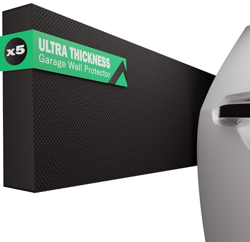NURADA - Garagen Wandschutz. Wandpolster Selbstklebend. 5 Stück. Schaumstoff Selbstklebend. Kantenschutz Garage. Wandschutz Garage. Garage Türschutz Auto. 40x20x2cm (Schwarz)