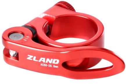 TRIWONDER Abrazadera de Poste de Asiento de Bicicleta Clip de Tubo de Asiento de Aleación de Aluminio Abrazadera de Liberación Rápida para Bicicleta Montaña MTB (01 Rojo, 28,6 mm)