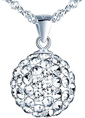 MicLee 925 Sterling Silber Damen Shambhala Halskette Österreichischer Kristallkugeln Anhänger Kette mit Geschenkbeutel