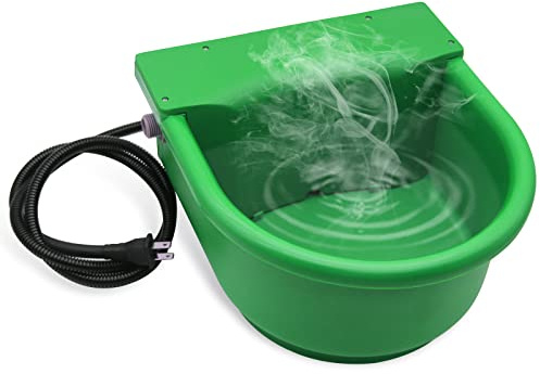 Abustle pig Heated Automatic Horse Waterer Bowl, 4L Large Capacity Farm Heated Waterer Dispenser with Float Control for Pet Dog Goat Chicken and Other Animals,Outdoor Thermal-Bowl