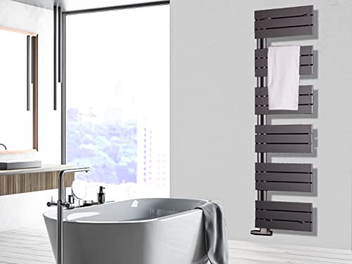 Badheizkörper Design Chicago 3 740 Watt 175x50cm anthrazit - moonstone-grau SZAGATO handtuchwärmer handtuchtrockner handtuchhalter paneelheizkörper vertikal mittelanschluß flachheizkörper design