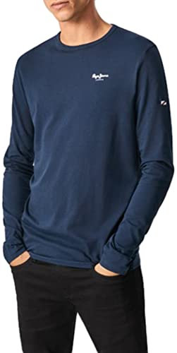 Pepe Jeans Original Basic Maglietta a Maniche Lunghe Slim Fit Uomo, Blu (Navy), L