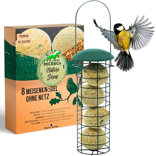 Mice&Co Mangiatoia per Uccelli Selvatici da Esterno | Set con 12 Palline