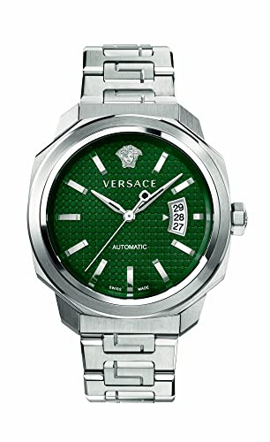 Versace - Herren-Armbanduhr Automatik Und Manuell Aufzug Mechanisch Mode Armband Und Gehäuse Aus Edelstahl Farbe Grau Analoges Zifferblatt Grün - VEAG00122