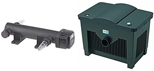 Oase 56869 UVC Vorklärgerät Vitronic 24 W | UVC-Bestzrahlung | Vorklärung | Teichklar | Zubehör & 56776 Durchlauffilter BioSmart 18000 | Filter für bis zu 18.000 l/h | Filtersystem