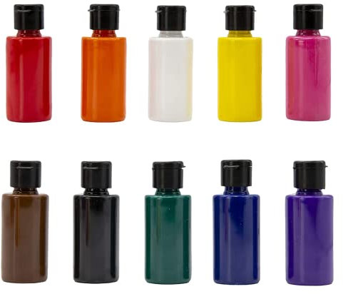 Schulmalfarben-Set mit 10 Farben je 40 ml. Acrylfarben-Set. Tempera Malfarben für Kinder, Schule. Verdünn- und vermischbar. Deckend, leuchtend, gebrauchsfertig, auf Wasserbasis. 10 Farben x 40 ml