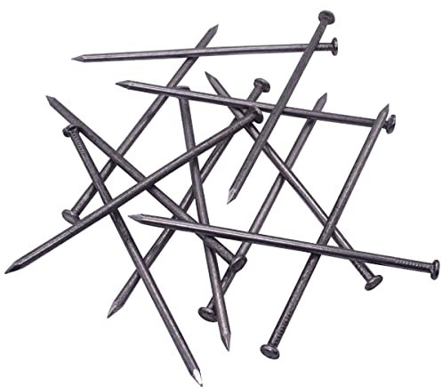 SKIR'CO 70 clavos de construcción de acero de 5 x 150 mm, cabeza redonda plana, clavos de alambre comunes multiusos para madera