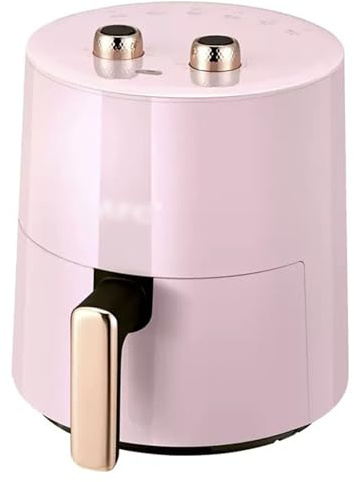 Easnuroz Household Air Fryer Oil-free Air Fryer 3.7L Non-visual Fryer Light Fat Air Fryer Double Knob Operation [Energy Class A+++](Pink)