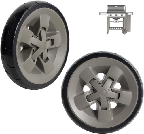 Weber 2 Packungen Grillteile für Genesis II LX 300 200 400 600 Series Grill, 20,3 cm Kunststoffräder, Ersatz für Weber Grillräder