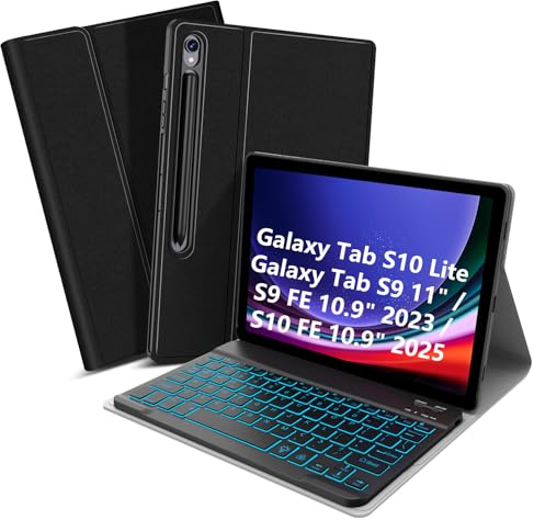 Keyboard Case for Samsung Galaxy Tab S10 Lite/S10 FE/S9/S9 FE 11/10.9 Inch