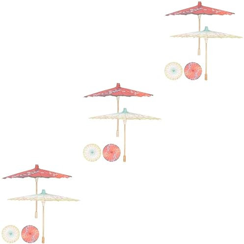 VALICLUD 6pcs Japanese Style Decorative Paper Umbrella Small Vintage Cosplay Photography Props Party Favor Reusable