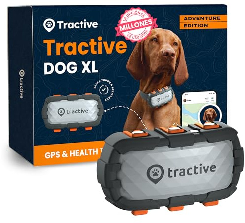 Tractive GPS hund-GPS XL Adventure | Tuggsäkert fiberglashölje | Upp till 1 månads batteritid | Marknadens ledare | Global platsspårning i realtid | Rymningsnotiser | Se aktivitet & få hälsonotiser