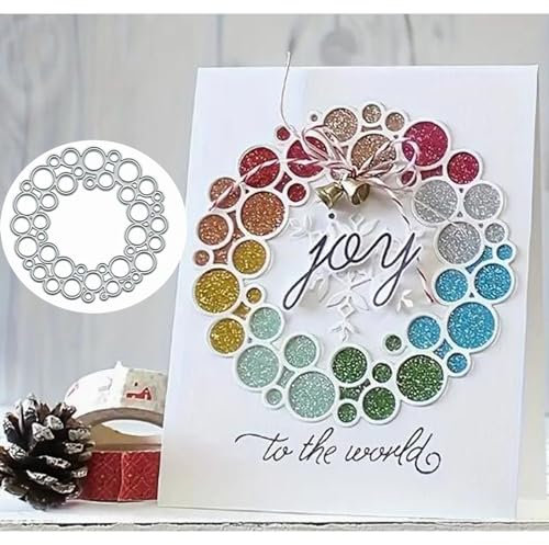 Round Circles Layers Metal Die Cuts,Birthday Christmas Round Bubbles Cutting Dies Cut Stencils for DIY Scrapbooking Decorative Embossing Paper Scrapbooking Card Making