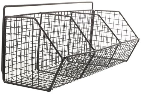 HOOTNEE Estante Organizador Fácil de Limpiar Negro de Acero al Carbono de Cocina para Almacenar Cebolla, Jengibre y Ajo en Cocina o Cuarto de Almacenamiento