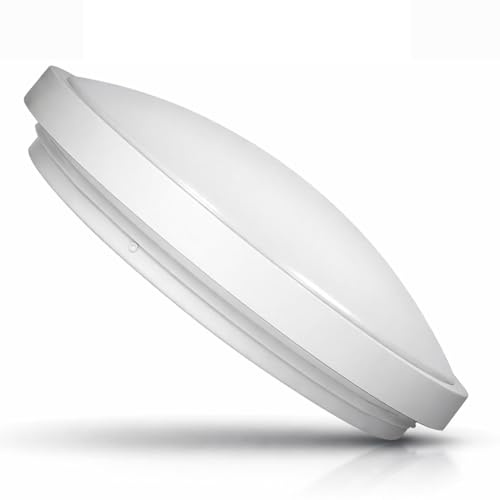 Deckenleuchte Wandleuchte IP54, HF-Bewegungsmelder, 2X E27, Metall-Rahmen, weiß