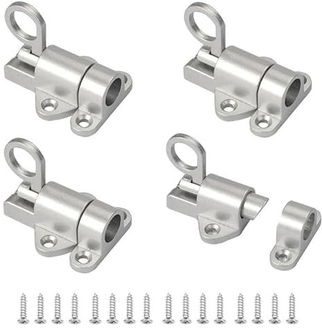 4 chiavistelli automatici a molla con vite, chiusura a molla, chiavistello con molla per porte in legno, finestre, porte dell'armadio