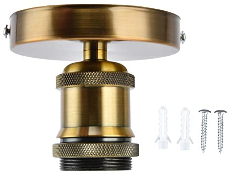 Pátina Dourada Douille de lampe E26 E27 100-240 V Douille de lampe vintage avec accessoires pour cuisine, chambre à coucher, salon Éclairage et décoration