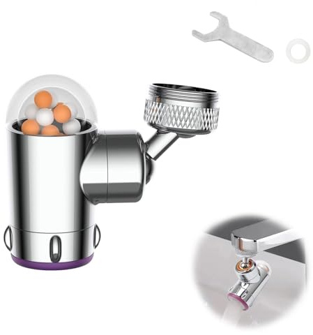 0XBIT Adaptador Grifo Cocina, Aireador Grifo Lavabo se Puede Girar 360 Grados, Filtro Grifo Cocina con Filtro, Dos Modos de Salida de Agua, Apto para Cocina y Baño