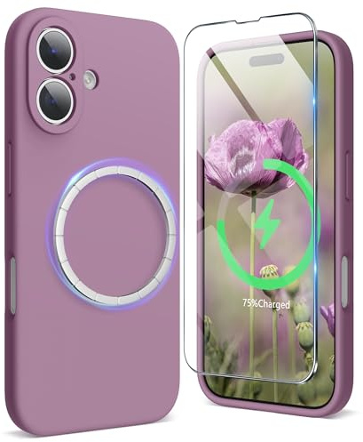 SURPHY Magnetische hülle für iPhone 16 Plus mit Silikon Kameraschutz | Stoßfest Handyhülle iPhone 16 plus Case 6,7 aus Premium Silikon für Magnetische Alles Zubehör