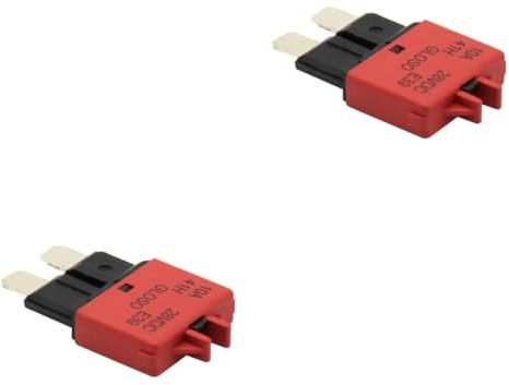 ULTECHNOVO 2st Rücksetzbare Sicherung Mini-unterbrecher-sicherung 10 Ampere Minisicherung Rücksetzbare Kfz-sicherung Rückstellbare 10-a-sicherung Rot