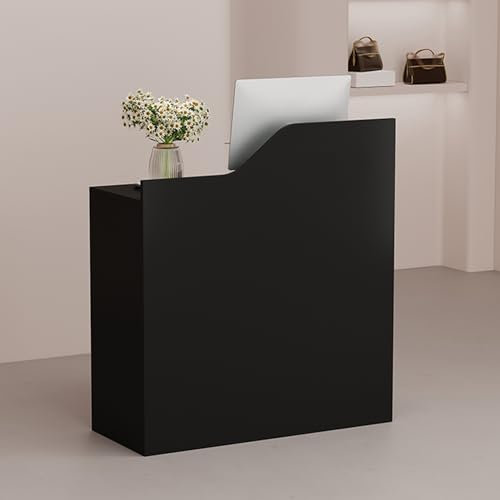 Leaceuv Empfangstheken,Rezeption,Rezeptionstheken,Empfangstheke, Schubladen,Empfangstresen,Tresen Bar Theke Messetheke,Modern Kassen Stehtisch,für Hausbar,Büro,Salon,Firmen,Klinik(Nero,60x40x95cm)