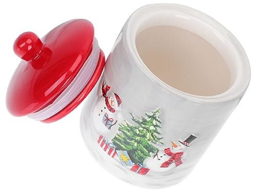 Ciieeo Tanque De Almacenamiento Sellado De Cerámica Estilo Navideño Para Especias Tarro De Cerámica Para Dulces Para Guardar Snacks Cocina