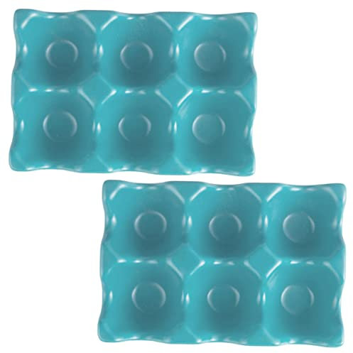 PAMINGONO 2piezas Bandeja Almacenamiento Huevos Cerámica Diseño Simple Organizado Cocina