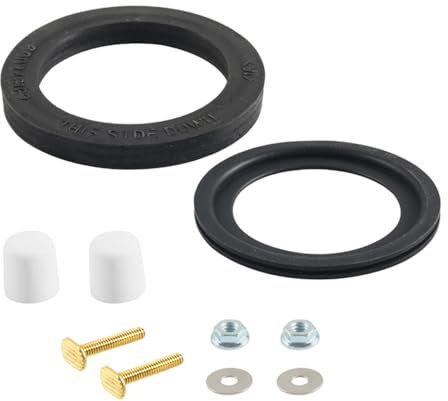 Ieron Kit Guarnizione e Flangia per WC per WC sostituisce la Guarnizione di Scarico a Pavimento e la Guarnizione di Base Kit Combinato 3 in 1 - Nero