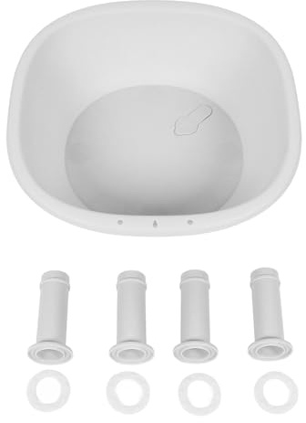 Bonbela Sitzbadesitz für die Pflege nach der Geburt, Hämorrhoiden, rutschfest, Tiefere Schüssel, Versiegelter Abfluss, Aufhängeloch, Sitzbadewanne (Weiß)