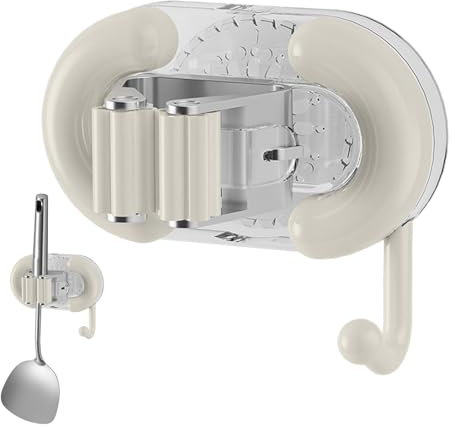 Zestivra Saugmopp-Klemmwand, Saugmopphalter, Mopp-Besenhalter Für Die Wand Nahtlose Halterung, Utility-Halter Für Badezimmer, Küche, Garagenorganisation