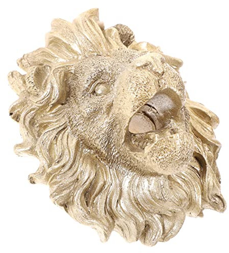 Buse de Fontaine Tête de Lionceau Murale Décorative en Résine Or