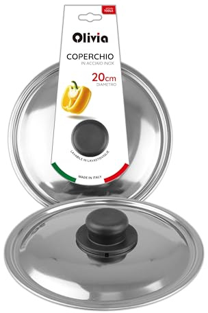 IPEA Couvercle pour Poêle ou Casserole en Acier Inoxydable – 18/20 / 22/24 / 26/28 cm – Couvercle Rond Universel avec Pommeau pour Poêles de Cuisine et Casseroles – Lavable au Lave-Vaisselle