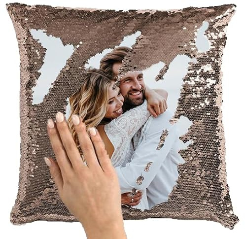 toyofmine Cuscino Personalizzato con Foto e Testo, 40x40, Stampa | Fronte-Retro Federa per Cuscino Personalizzata, Regali Personalizzati per papà - festa della mamma - San Valentino