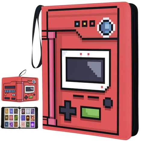 Game Console Trading Card Storage Album for Son Daughter, Collectible Trading Card Binder with 50 Durable 9-Pocket Pages, Gift for Card Collector on Birthday Christmas