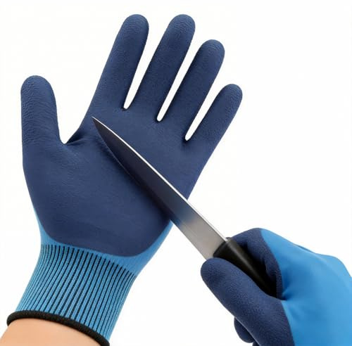 LikGuest Waterproof Safety Work Gloves Latex Coated 12 Pairs | Non slip grip, flexible nylon liner, ideal for gardening, construction, outdoor work and wet conditions