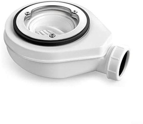 Siphon de douche de 90 mm, avec siphon anti-odeurs intégré et filtre à cheveux, sortie de 40/50 mm en acier inoxydable pour pièce humide