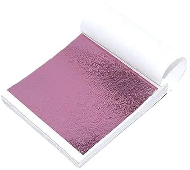 LOPJGGYF 100 Stück 8 x 8,5 cm Imitation Gold Silber Kupferfolie Blattblätter for DIY Handwerk Malerei Nail Art Vergoldung Home Decor(100pcs Rose red)