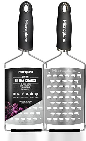 Microplane Kitchen Grater XL Ultra-coarse for Potato, Cheese, Cabbage, Cucumber and Pumpkin with Stainless Steel Blade - Made in USA