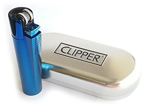 Clipper Briquet - Edition Métal Flint - Bleu Avec Boîte En Métal