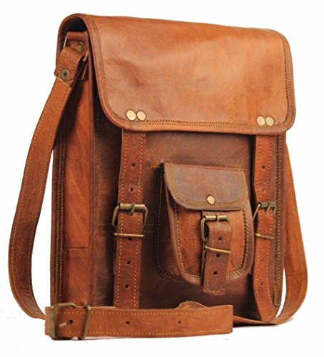 Shreenath Unternehmen altmodische Herren-Kuriertasche aus Leder für iPad, 27,9 cm