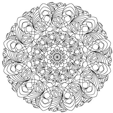 Primestick Premium Wandtattoo Ausmalbild Aufkleber zum selber ausmalen #003B Mandala 60 cm Durchmesser