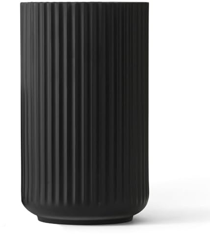 Lyngby Porcelæn Vase H38 cm Lyngby Designklassiker Zeitloses Design, schwarz