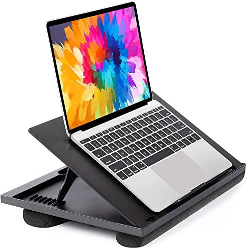 HUANUO Lap Desk, Laptop Tray, Lapdesk with Cushion- Adjustable with 8 Angles, For Notebook, Tablet, Laptop Stand for Desk, Fit up to 15,6, Portable Tray Desk & Suitable for Travel, Work, Home