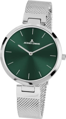JACQUES LEMANS Damen-Uhren Analog Quarz One Size, Grün 32016528