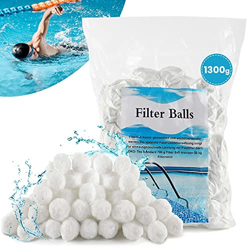 DazSpirit Balles Filtrantes 1300g – Remplace 46 kg de Sable Filtrant – Boules de Filtre Piscine Réutilisables – Média de Filtration Haute Performance pour Systèmes de Filtration à Sable