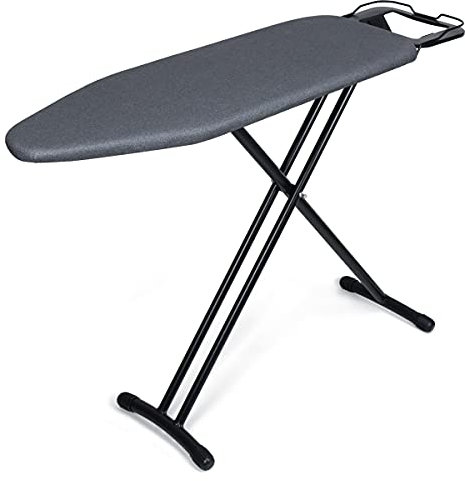 Duwee Asse da Stiro con Fodera Resistente al Calore, Asse da Stiro Pieghevole Regolabile in Altezza Grande, Pad in Feltro Spesso, Gambe Robuste, Nero, 32x93 cm