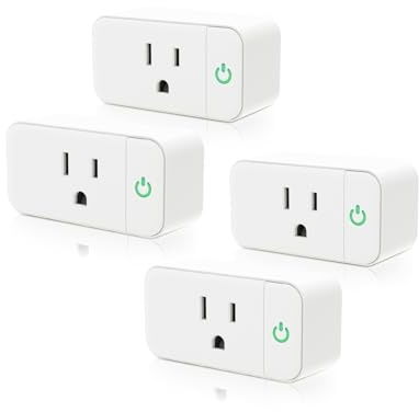 Smart Plug 15A, Smart Life Wi-Fi Outlet Compatible with Alexa, Google Home & Echo, App Control, Timer Function & Group Control, Schedule, Voice Control, 2.4GHz, FCC Certified, White, 4-Pack