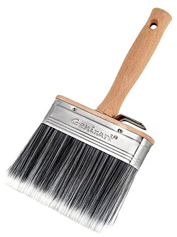 Genixart Shed & Fence Block Paint Brush - 5 inch Big Decking Stain Brush for Wood - Large Masonry Paintbrush - Wide Limewash Brushes for Brick Concrete Walls (1)