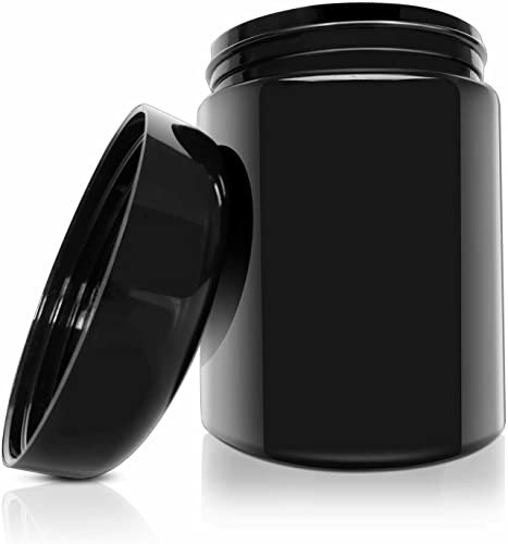 Cannabising Small 250ml | Black Airtight UV Glass Storage Jar | Smell Proof Jar | Stash Jar | Herb Storage