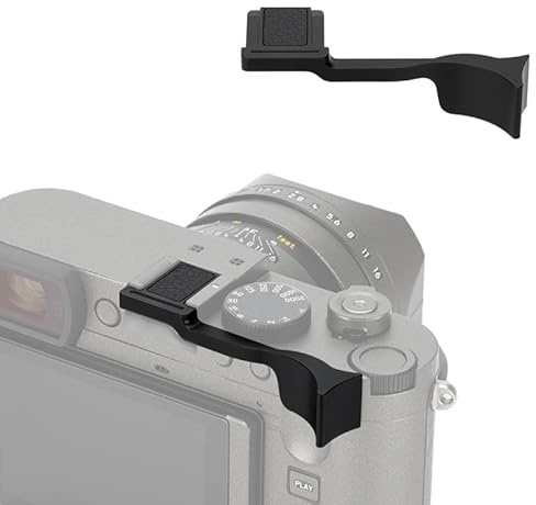 JJC Daumen Hoch Griff aus Metall für Leica Q343 Q3 Q2 Digitalkamera | Q3 Blitzschuh-Halterung Daumenauflage aus Aluminiumlegierung für Verbesserten Halt mit Silikongepolstertem Schutz